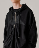 Running pigment hood zip-up