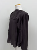 Saphir High Neck Tie Blouse