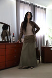 Suede layered skirt