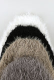 Fluffy fur shawl beanie