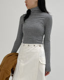 Ribbed Slim Fit Turtleneck T-Shirt