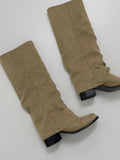 Suede Shirring Fold Long Boots