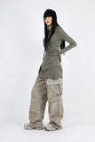 Fringe sand cargo denim