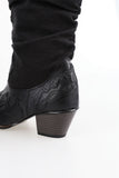 Linen leather western boots