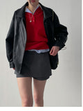 Verdi Flap Overfit Leather Blouson