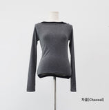 Charlotte Color Matching Off-Layered T-shirt