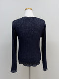 Wave pleated see-through T-shirt