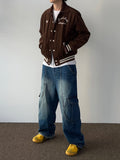 Curve Cut Washing Cargo Denim