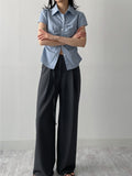 Wonder Shirring Cap Short Sleeve Blouse
