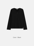 Waffle Henley neck long sleeve