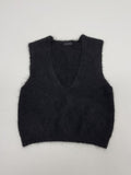 Hairy V-neck Knit Vest