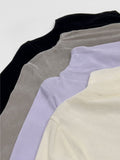 Velvet See-Through Mock Neck Polar Fleece T-Shirt