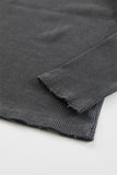 Pigment ribbed henley long sleeve