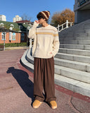 Corduroy Mink String Banding Pants