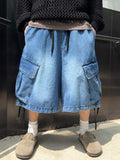 Koo Diagonal Cargo Bermuda Denim
