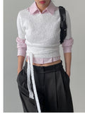 [Scarf Set] Tail Boat Neck Half Knit