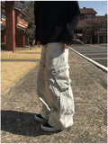 Lamuse Gray Cargo Curved Denim Pants