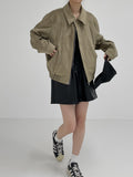 [unisex] Cut suede overfit blouson