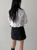 Minute Two-Pocket Pintuck Crop Shirt