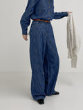 Slab Denim Wide Pants