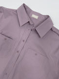 Creme Two-Pocket Cotton Over Fit Shirt