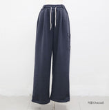 (Unisex) Diction Embroidered Balloon Brushed Sweatpants