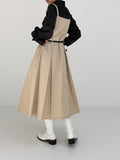 [Belt set] Pleated Bustier Long One Piece