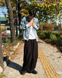 Para one-tuck slacks