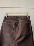 Pleat Pure Brown Denim