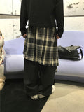 Rafi Check Layered Wide Pants