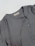 Unbalanced One-Tie Puff Blouse