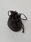 Leather Pleats Shoulder Bucket Bag