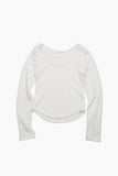 Summer U-neck Ribbed Long Sleeve