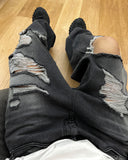 Destroyed Vintage Black Denim