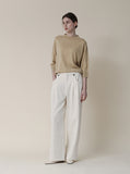 White corduroy wide pants