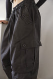 Wide button cargo pants
