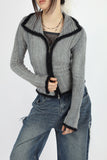Like two-tone zip-up knit