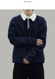 Popping collar knit