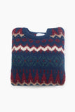 Nordic pattern round neck knit
