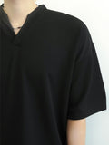 Basic twin open collar short sleeve