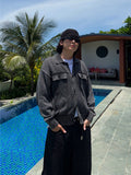 Stone Denim Washing Knit Trucker Jacket