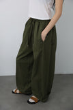 Snap Wide Cotton Pants