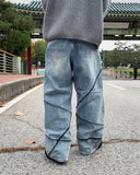 Unbalanced Balloon Denim Pants