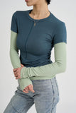 Cedar ribbed layered tee