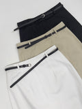 [Belt SET] Cotton H-line Long Skirt