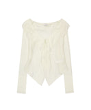 Ruffled Drape Cardigan