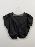 Banding Crop Short Sleeve Blouse