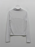 Half Moon Ribbed Half-Pola T-Shirt