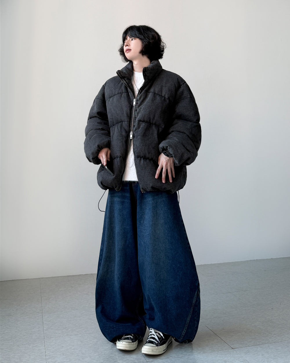 【YOURNUS】Paem Snap Balloon Denim Pants YOURNUS (ユアノス) - ラベルスナップバルーンデニムパンツ