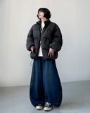 Label Snap Balloon Denim Pants